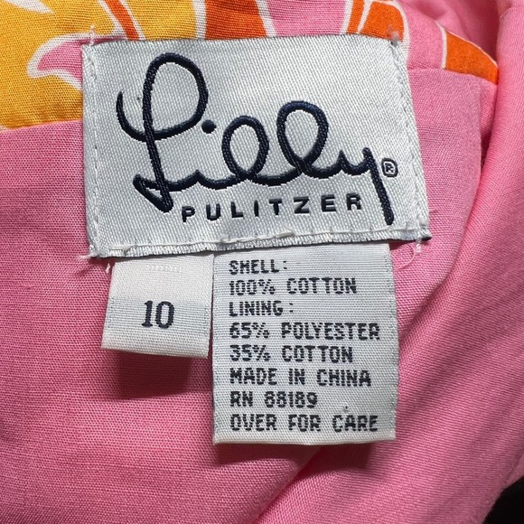 VTG Lilly Pulitzer Sabrina Strapless Dress Size 10 Yellow Pineapples Tie Back - Picture 11 of 11